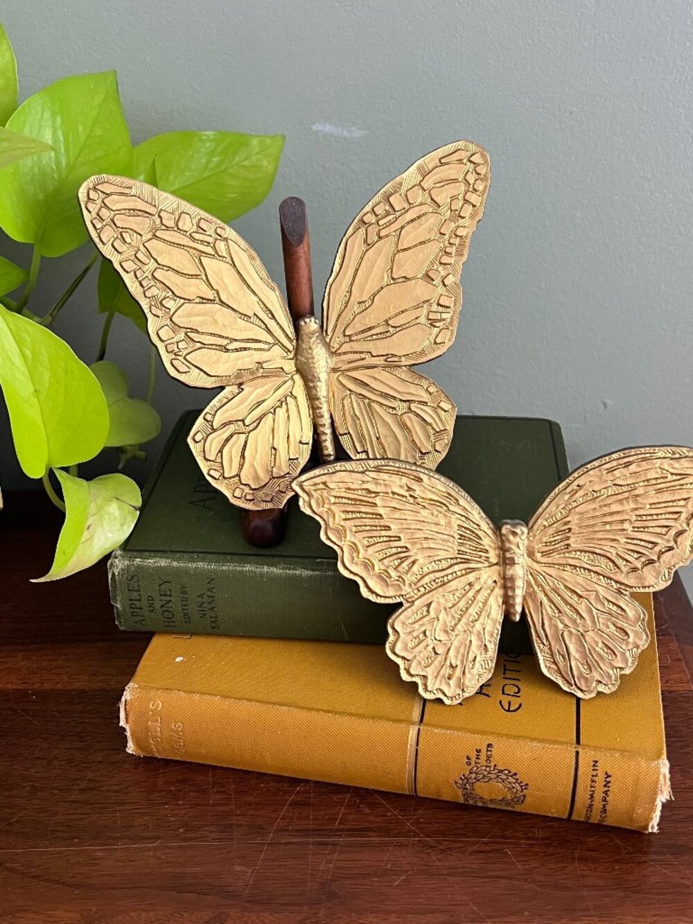 Vintage Homco Butterfly Wall Plaques Set of 2 Gold Butterfly Wall Decor 1971 Mad